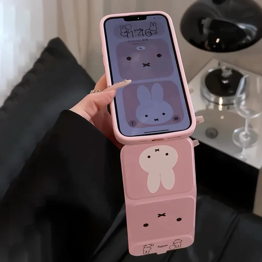 Cute Meow Flip Velvet Shell Case for iPhone