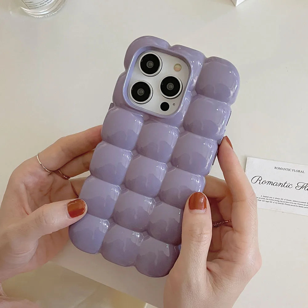 Lilac Bubble Marshmallow Puffer Cases for iPhone