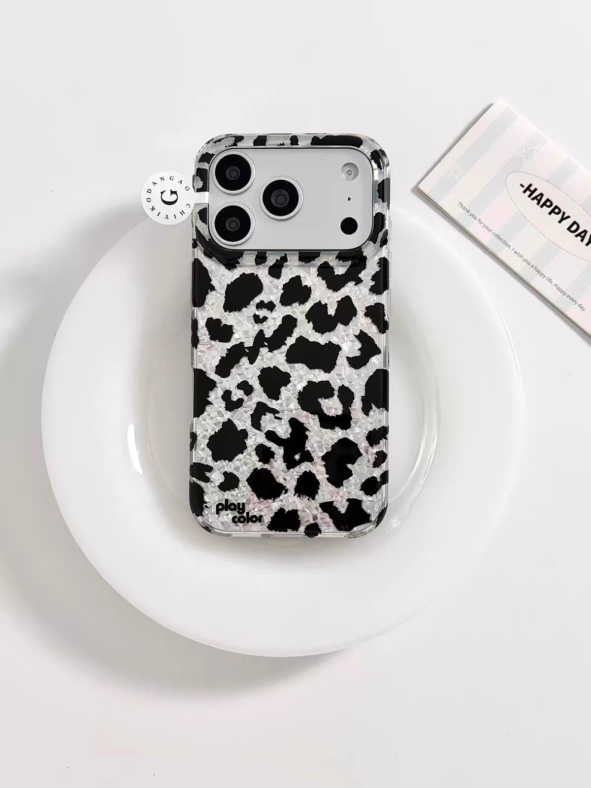 Silver Leopard Safari Bling Case for iPhone