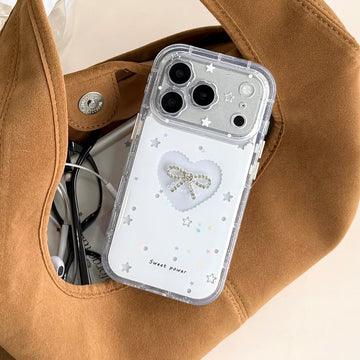 Starlight Heart Bow Aesthetic Case for iPhone