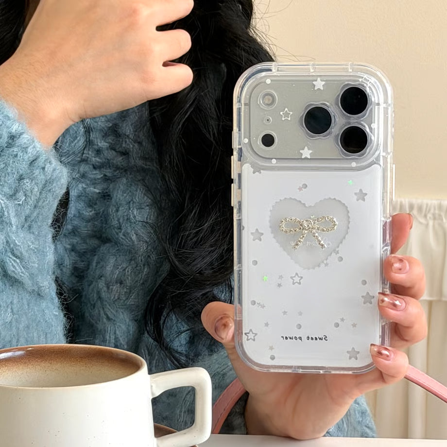 Starlight Heart Bow Aesthetic Case for iPhone