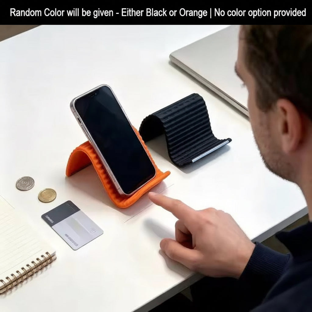 Premium Orange/Black Anti-Slip Folding Phone And Tablet Stand