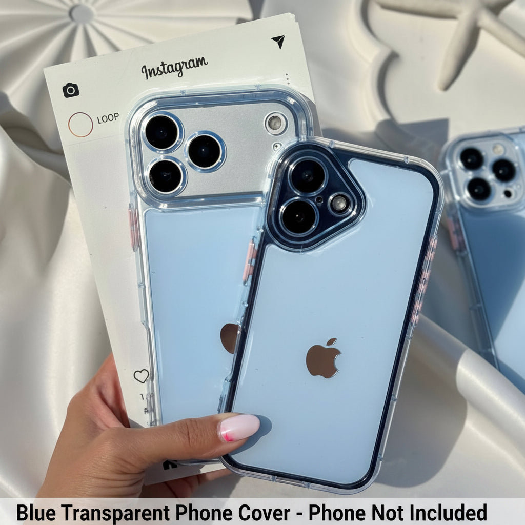 Baby Blue Aesthetic Transparent Phone Case / Cover for iPhone