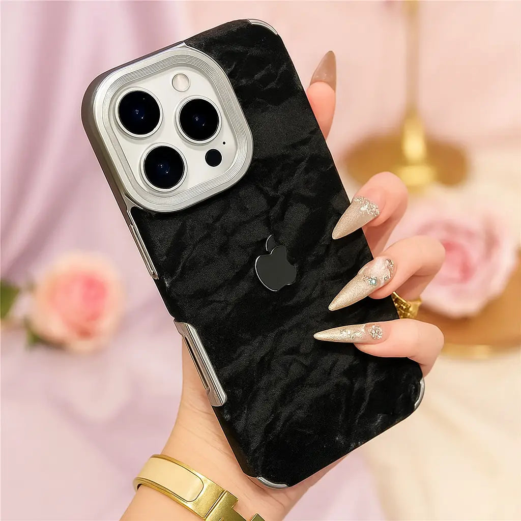 Black Silky Snowy Mountain Velvet theme case for iPhone