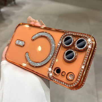 Signature Orange Diamond Studded MagSafe Case for iPhone