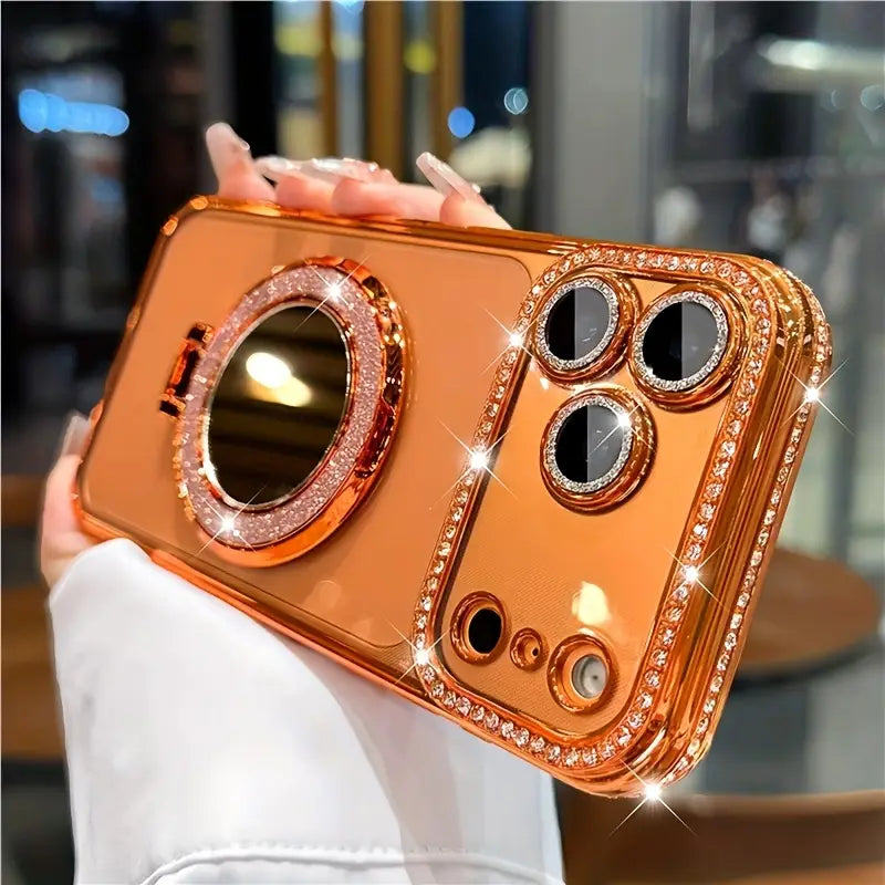Diamond Elegant Signature Orange MagSafe Case for iPhone