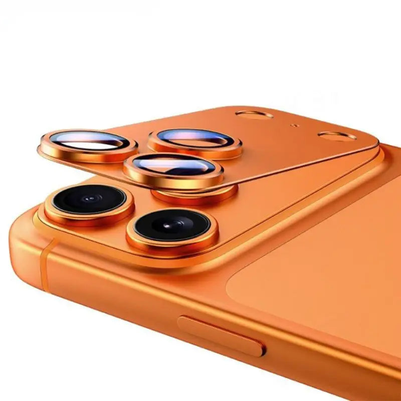 Premium Metal Shield Camera Lens Guard - Cosmic Orange