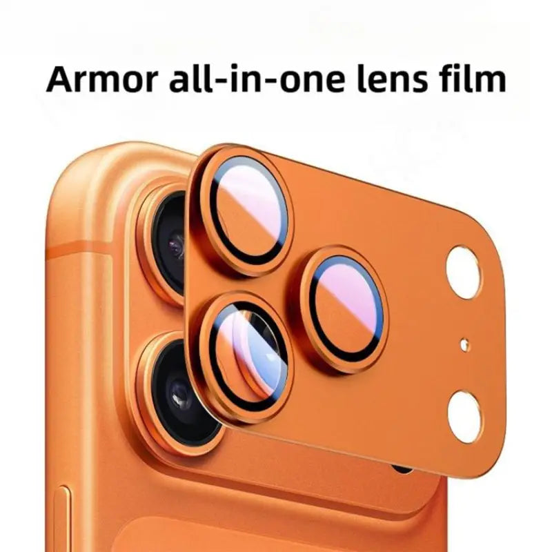 Premium Metal Shield Camera Lens Guard - Cosmic Orange