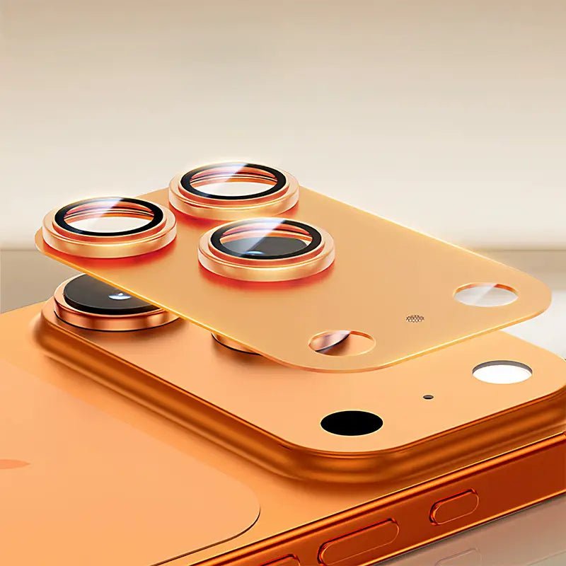 Premium Metal Shield Camera Lens Guard - Cosmic Orange