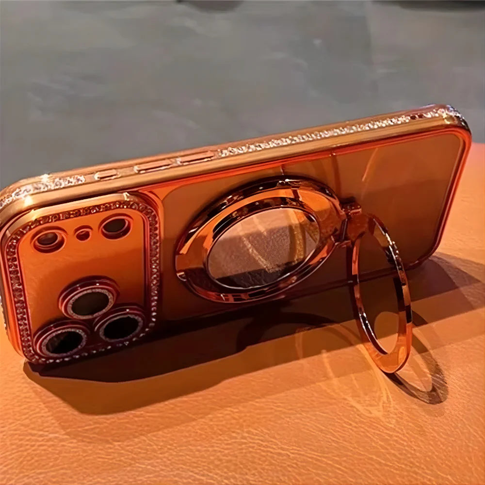 Diamond Elegant Signature Orange MagSafe Case for iPhone
