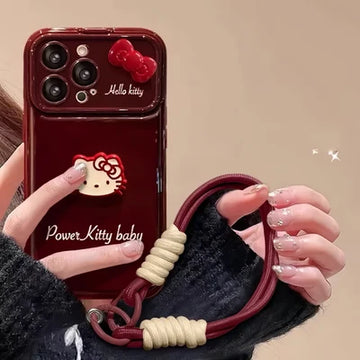 Cherry Kitty Case with small String for iPhone
