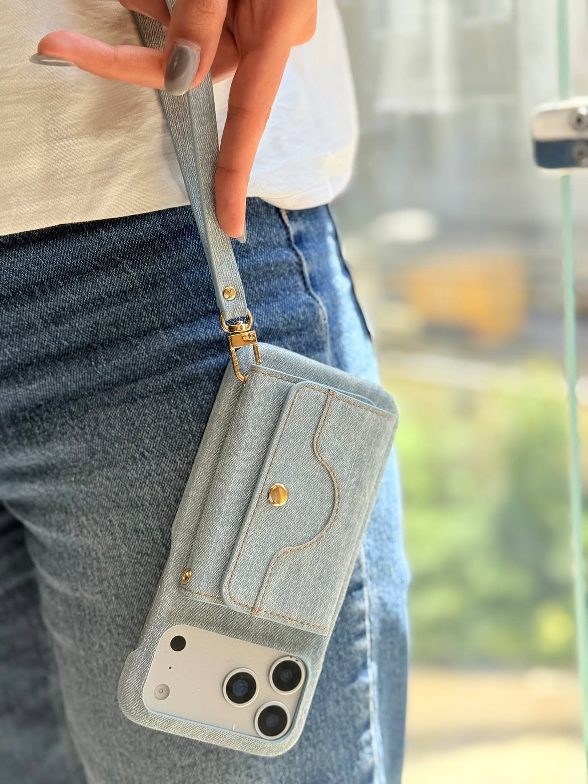 Denim Luxe Wallet Cases for iPhone