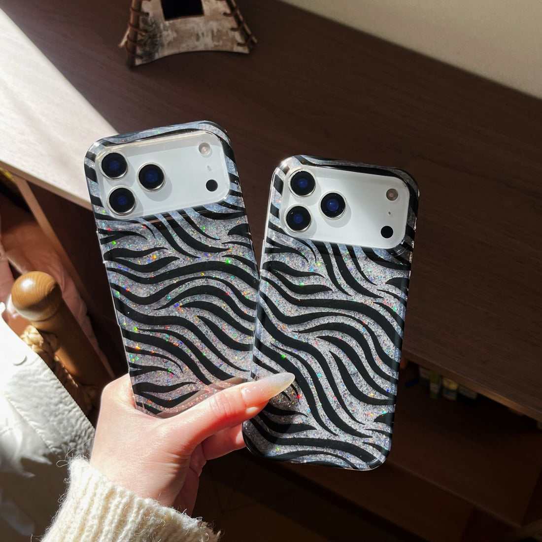Aesthetic Zebra Sparkle Designer case for iPhone