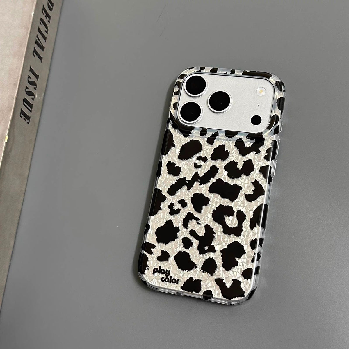 Silver Leopard Safari Bling Case for iPhone