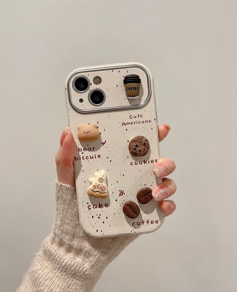 Cute 3D Coffee Bear Cases for iPhone