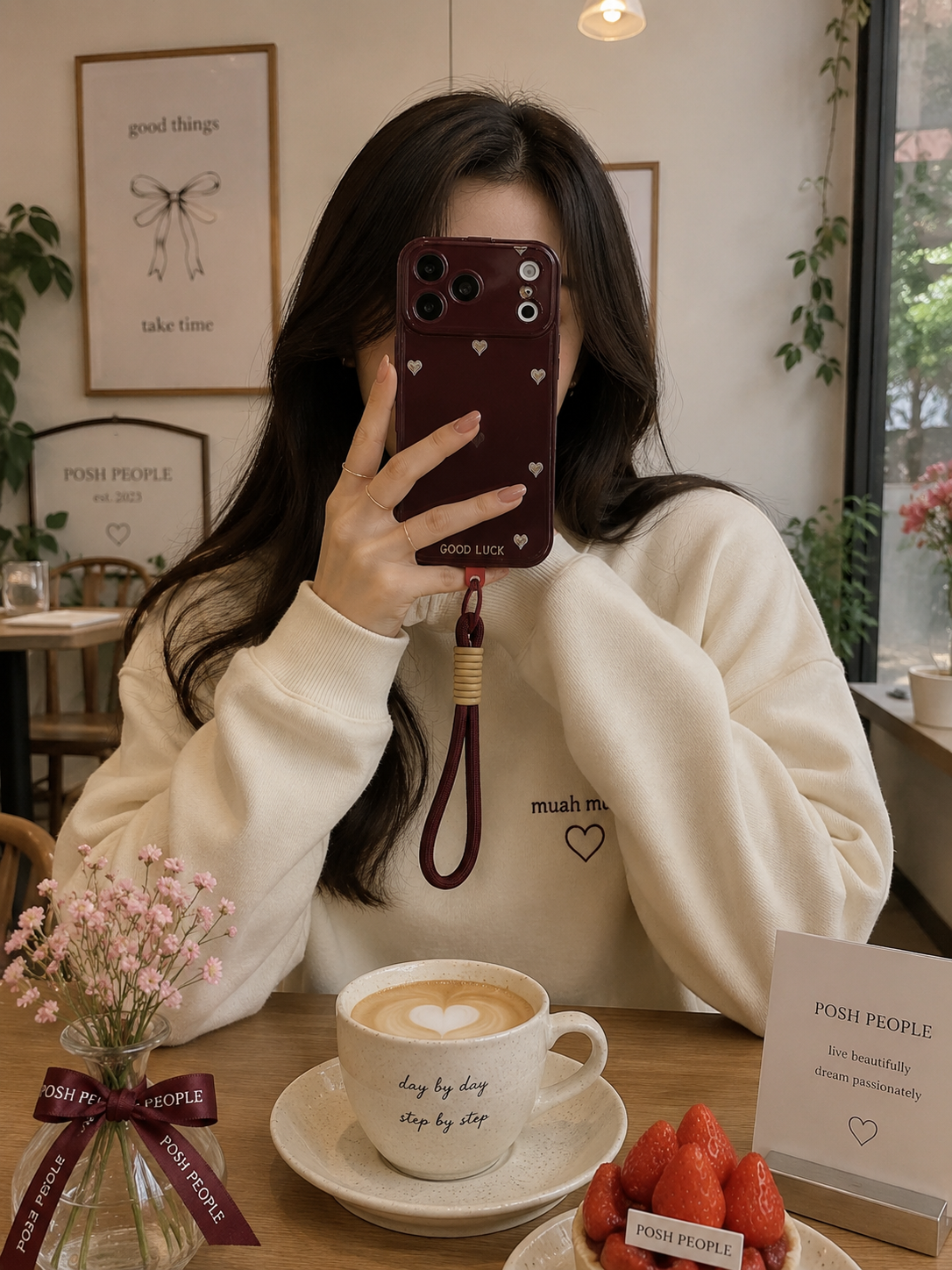 Heart & Blessing Cases with Mirror for iPhone