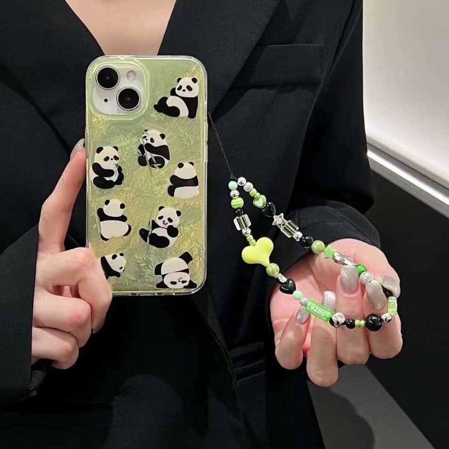 Cute Panda Cases with Cute Charms for iPhone