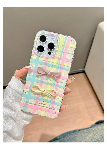 Pastel Plaid & Bows Case for iPhone