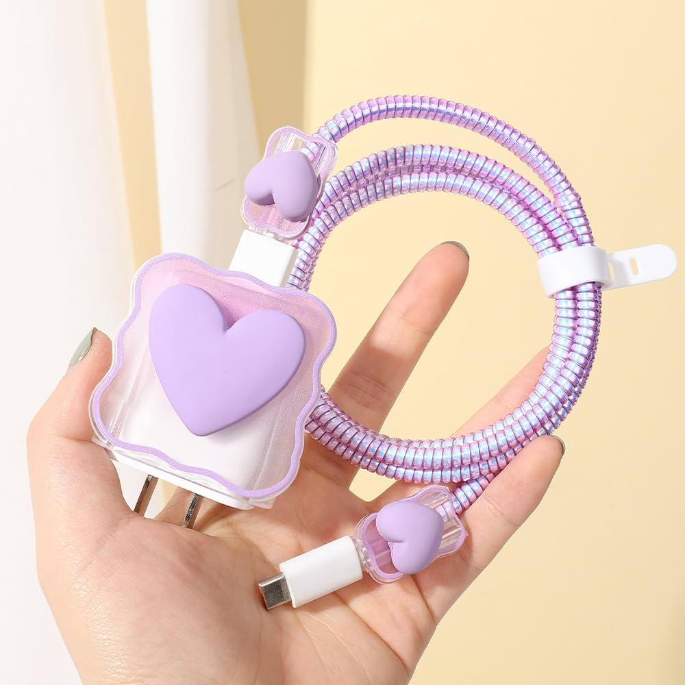 Purple Heart Charger Protector for Apple iPhone