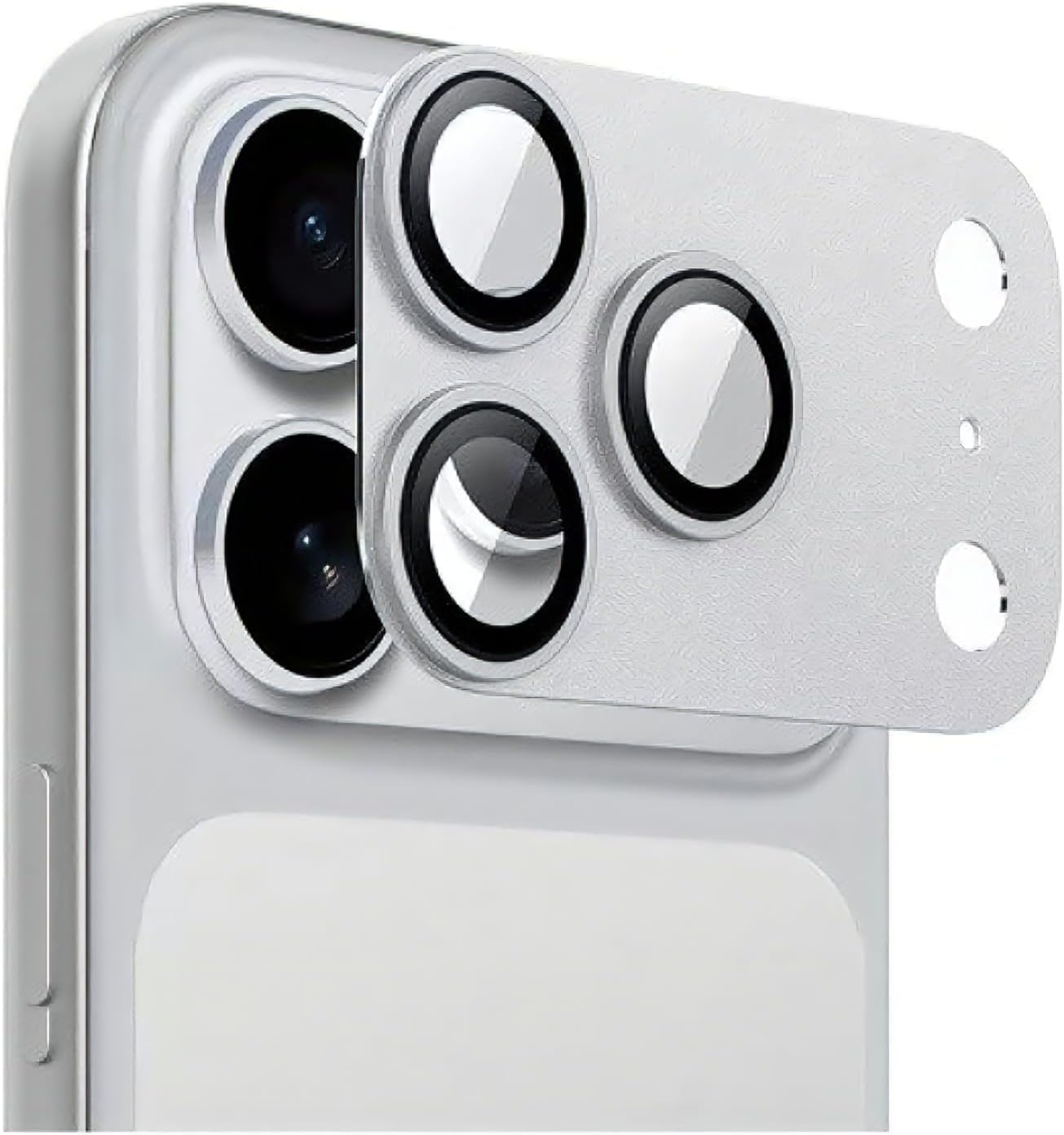 Premium Metal Shield Camera Lens Guard - Silver