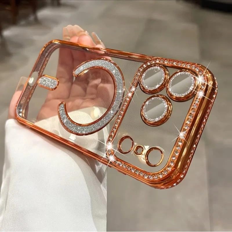 Signature Orange Diamond Studded MagSafe Case for iPhone