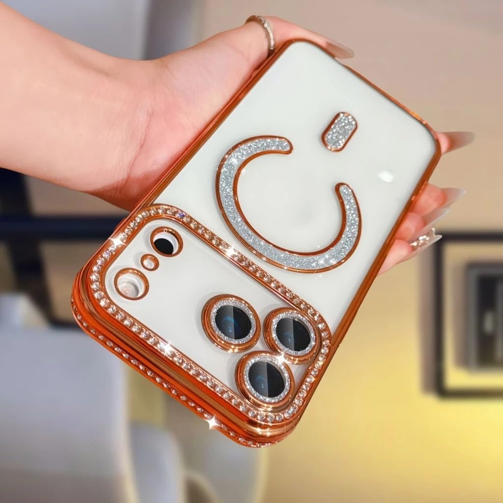 Signature Orange Diamond Studded MagSafe Case for iPhone