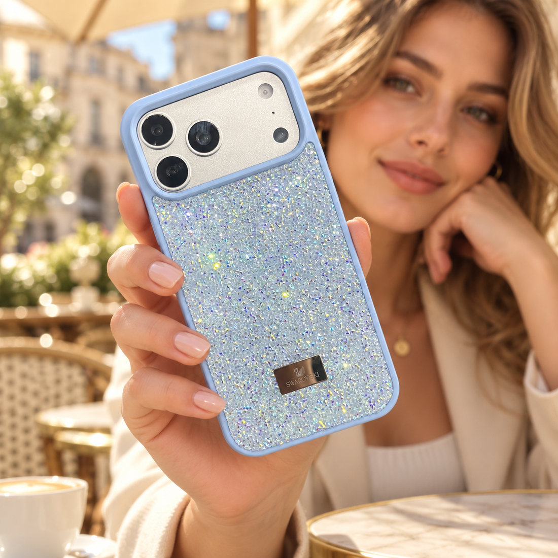 Glacier Blue Diamond Sparkle Case for iPhone