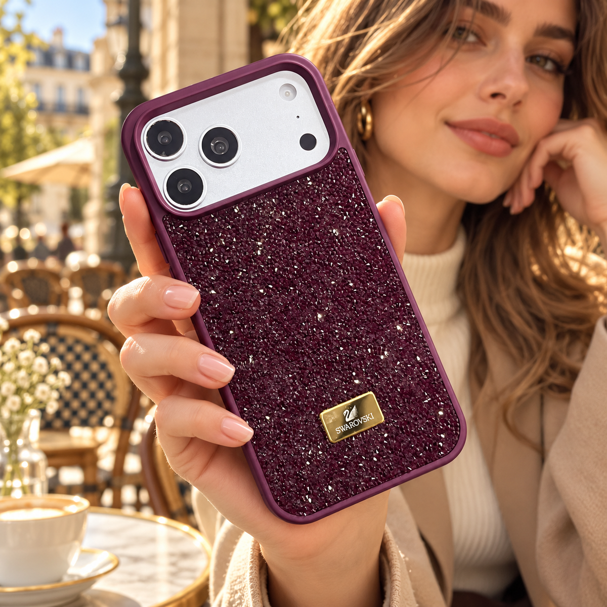 Burgandy Diamond Sparkle Case for iPhone