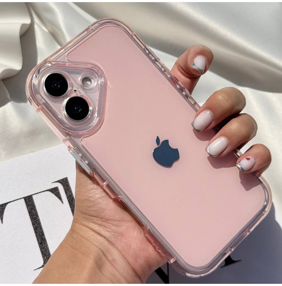 Blush Pink Aesthetic Transparent Phone Case / Cover for iPhone