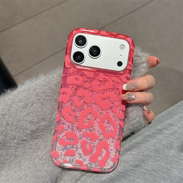 Blush Pink Leopard Glitter Case for iPhone