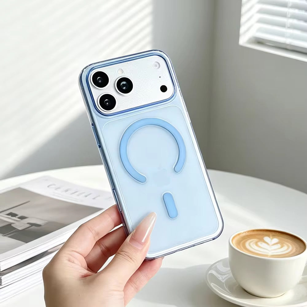Non Yellow Crystal Clear Glacier Transparent Phone Case with MagSafe for iPhone