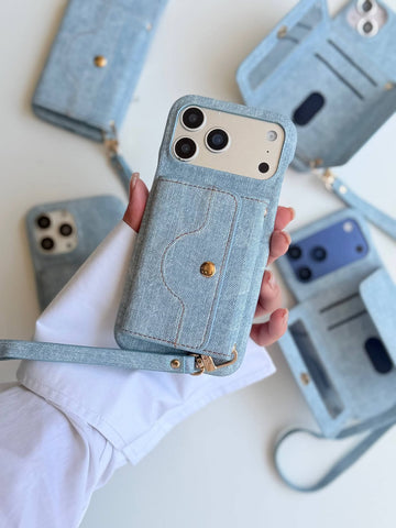 Denim Luxe Wallet Cases for iPhone