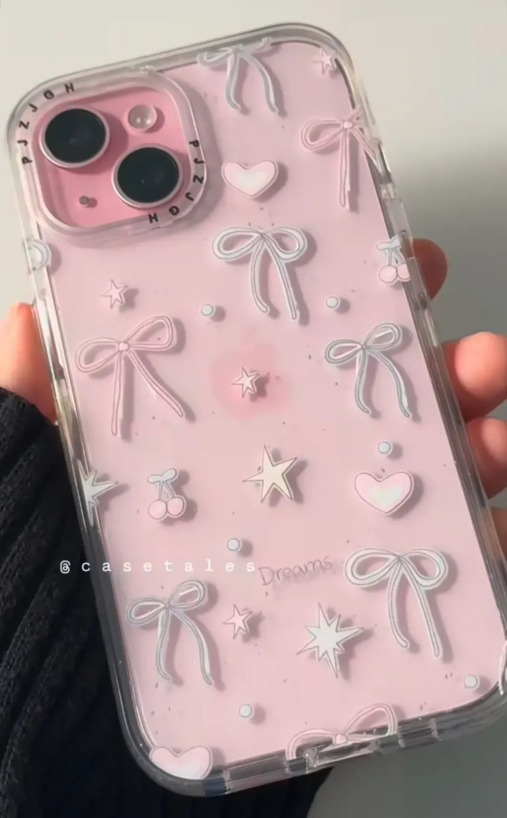 Pastel Dreamy Ribbon Bows & Hearts Clear Case for iPhone
