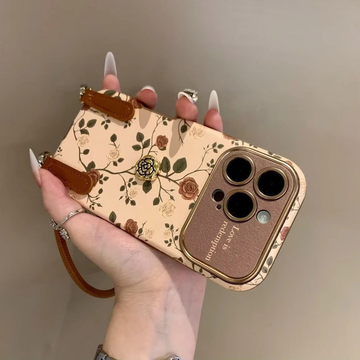 Mocha Muse Wristlet Charm Case for iPhone