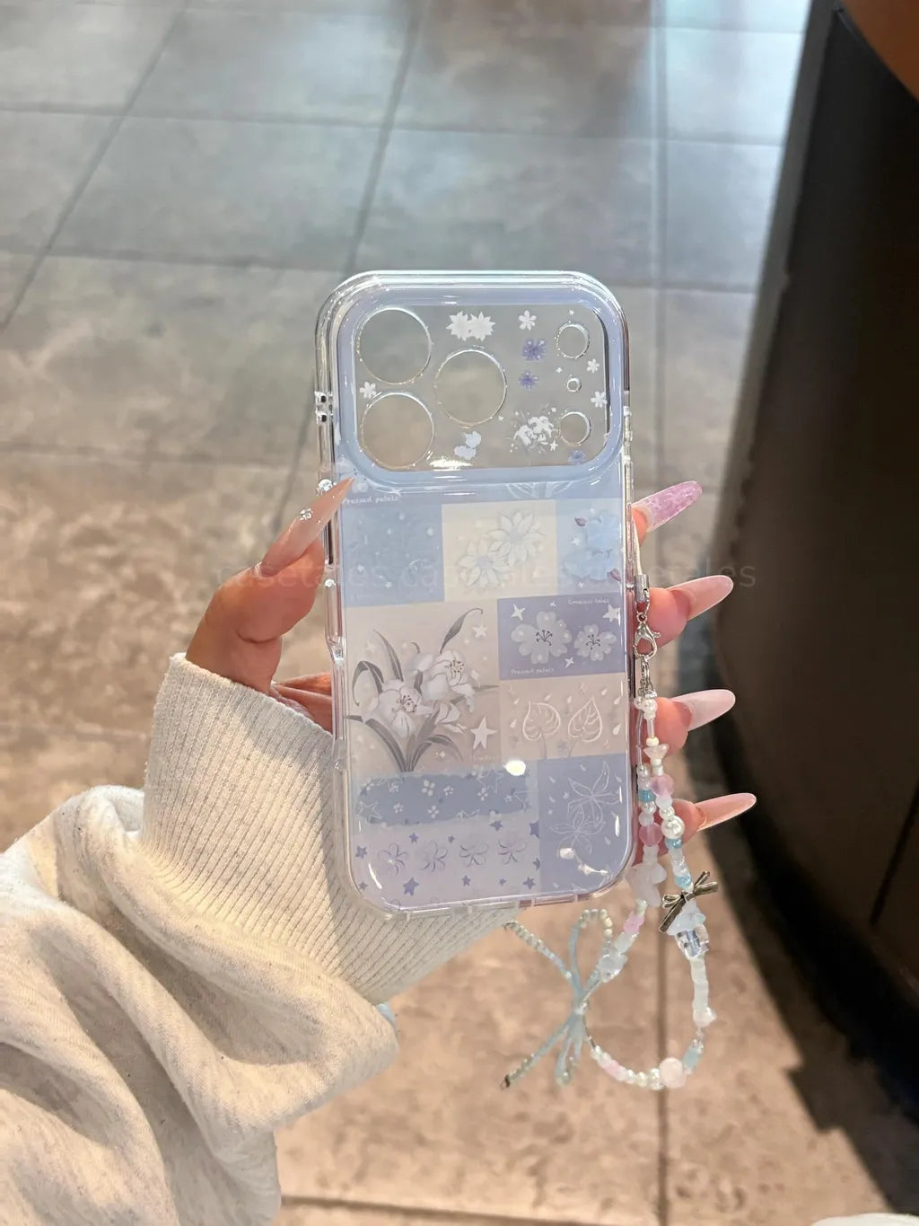 Whispering Floral Petals Cases with Bluish elegant charm for iPhone
