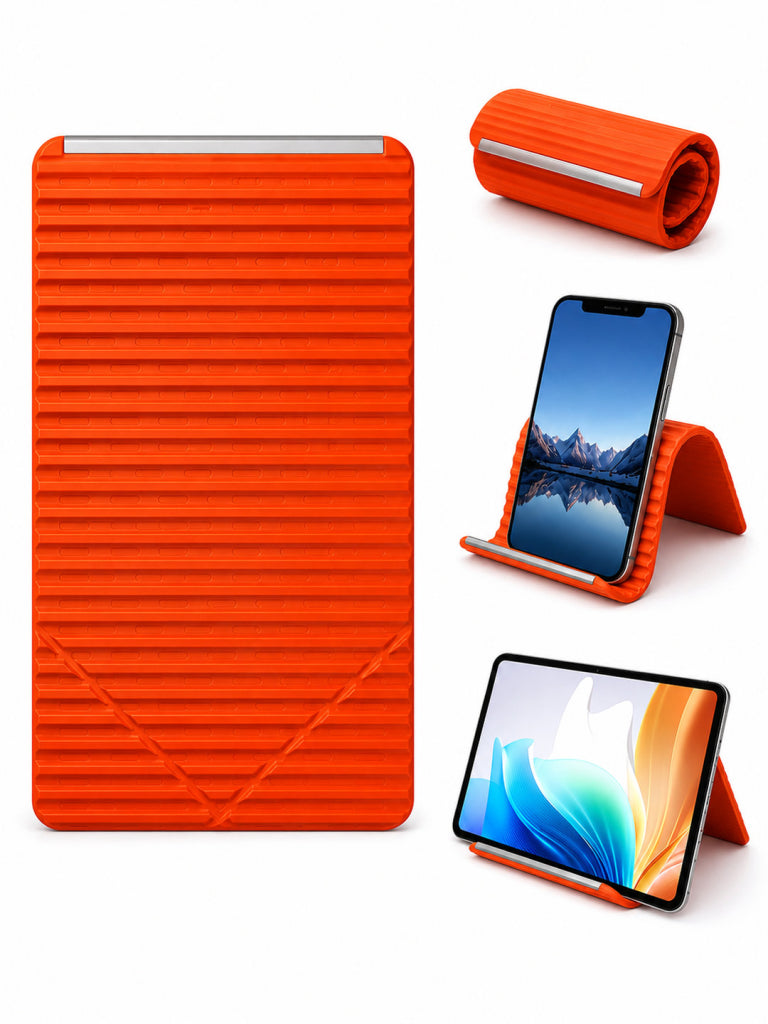 Premium Orange/Black Anti-Slip Folding Phone And Tablet Stand