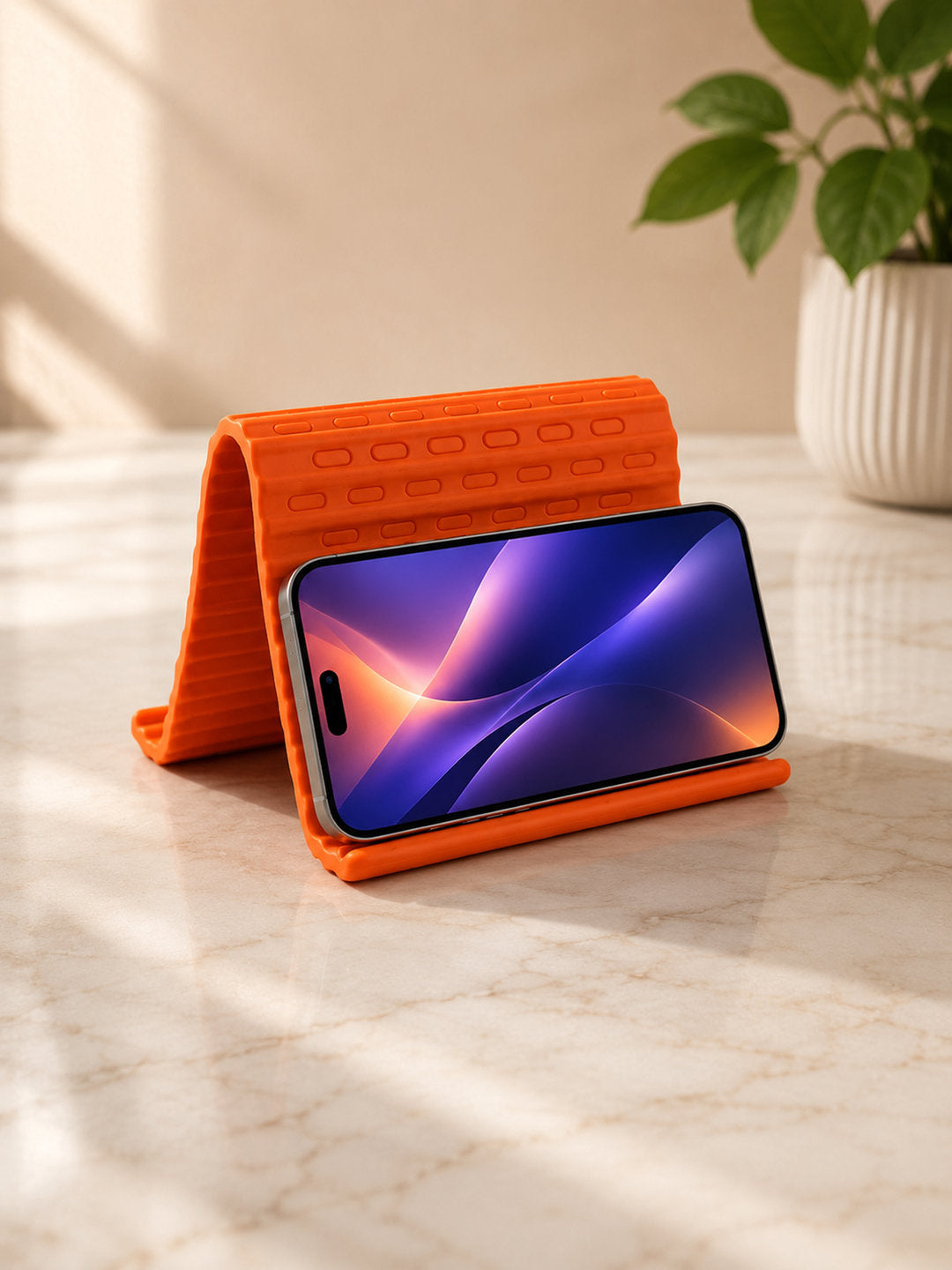 Premium Orange/Black Anti-Slip Folding Phone And Tablet Stand