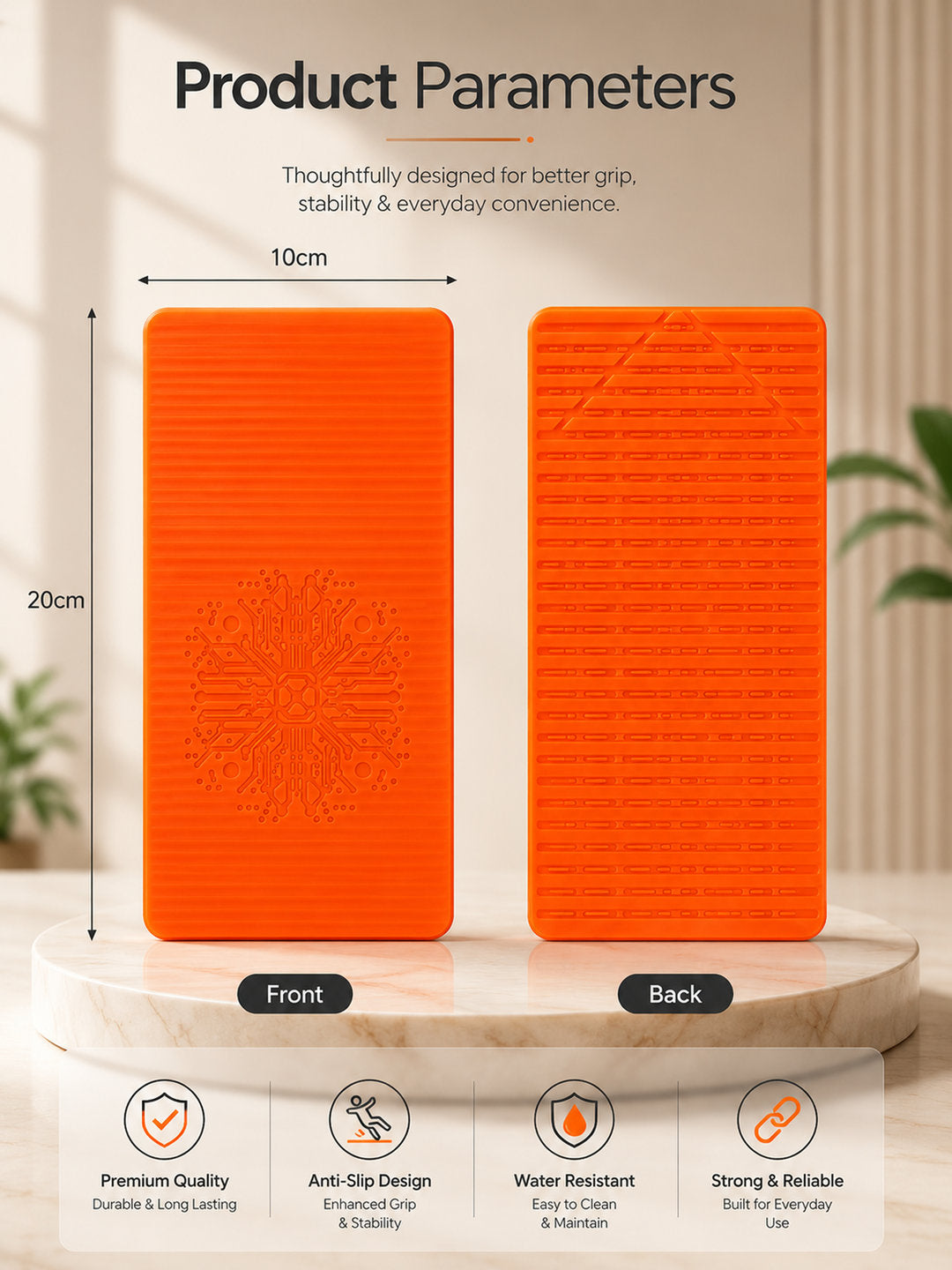 Premium Orange/Black Anti-Slip Folding Phone And Tablet Stand