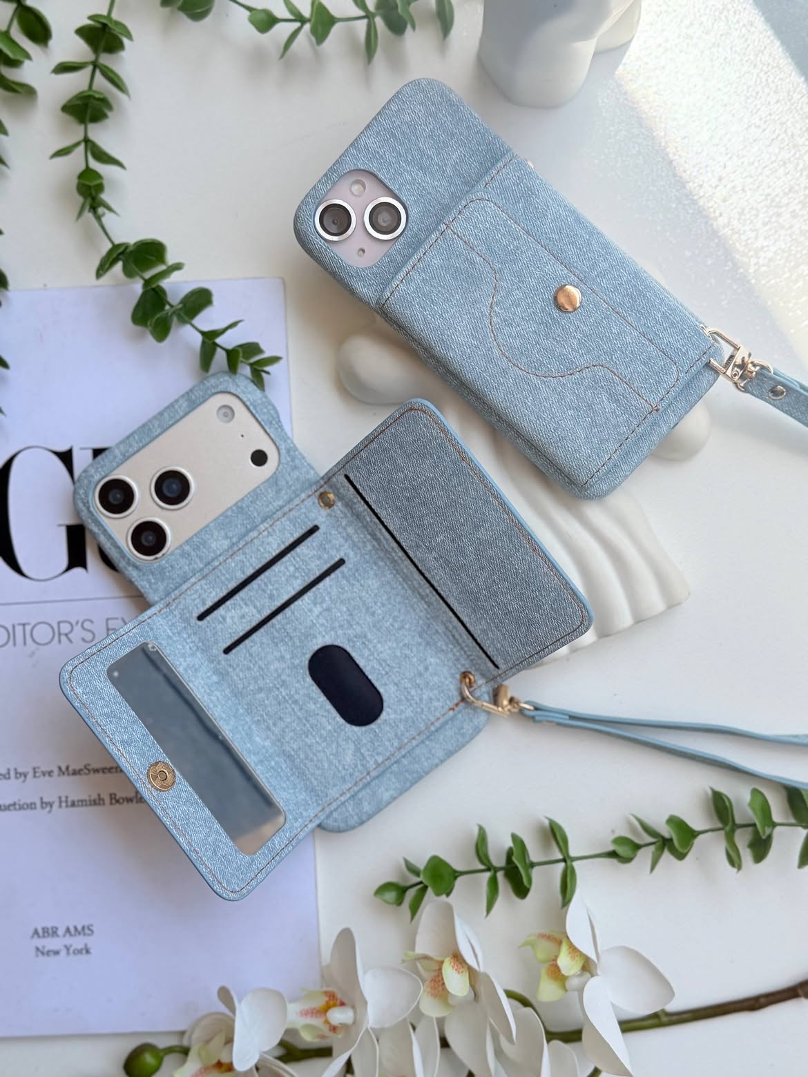Denim Luxe Wallet Cases for iPhone