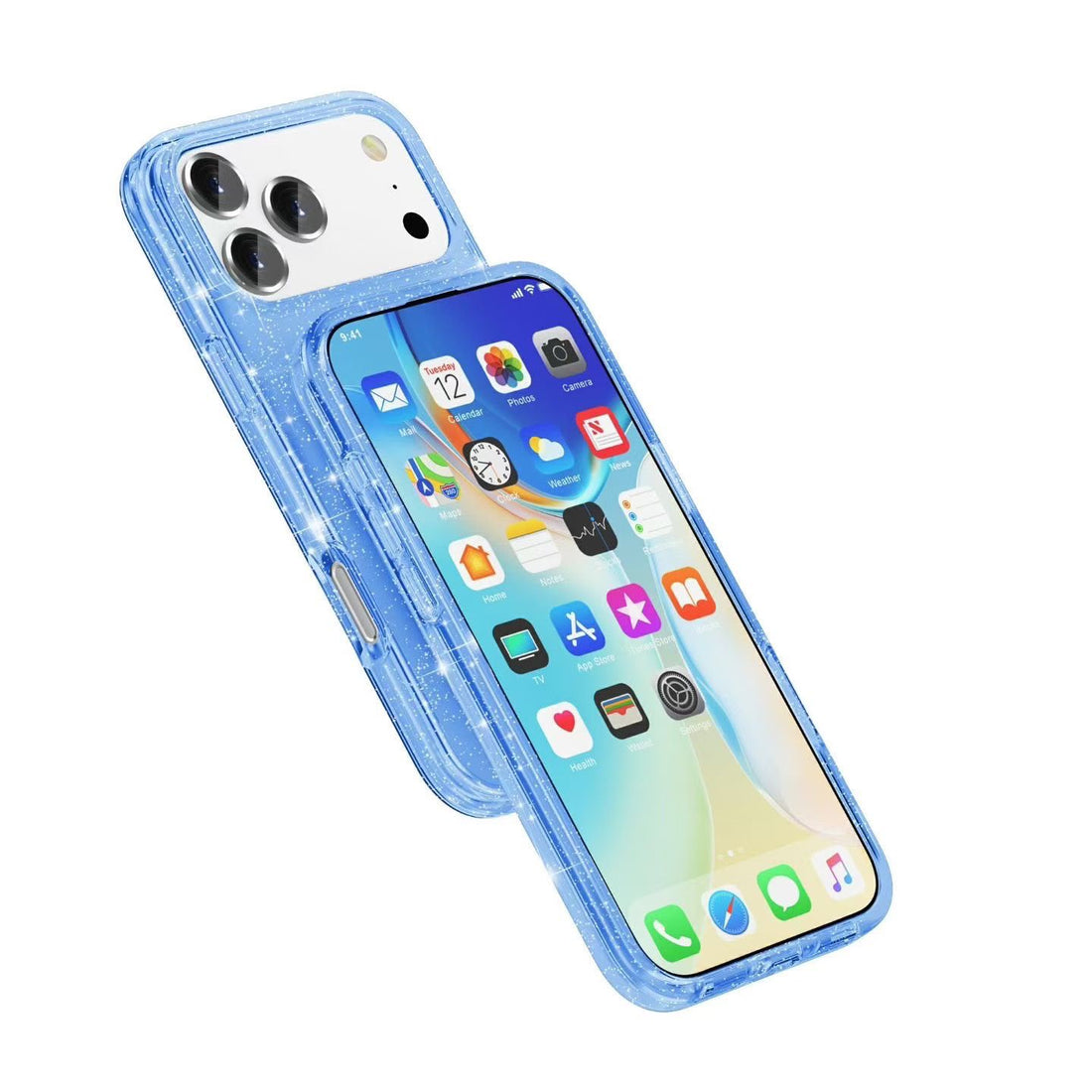 Transparent Glacier Blue Shimmery Cases for iPhone