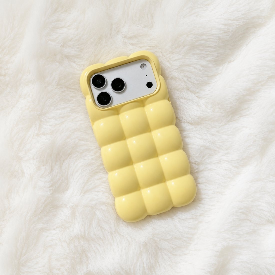 Butter Yellow Bubble Marshmellow Puffer Cases for iPhone