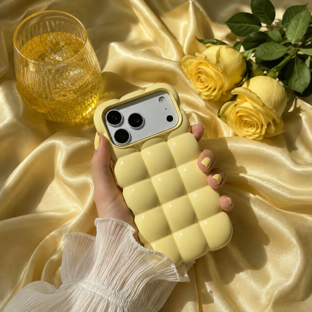 Butter Yellow Bubble Marshmellow Puffer Cases for iPhone