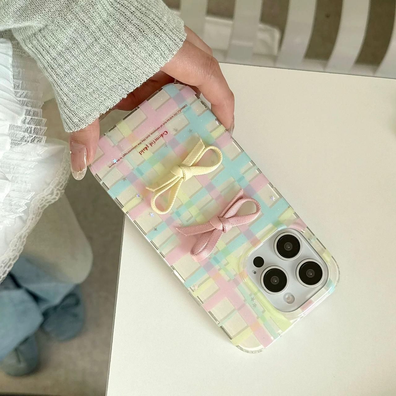 Pastel Plaid & Bows Case for iPhone