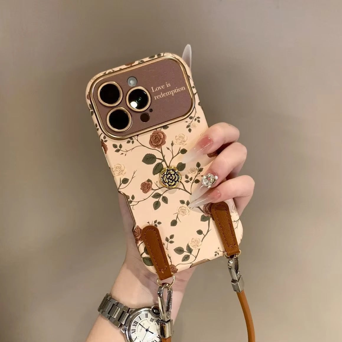 Mocha Muse Wristlet Charm Case for iPhone