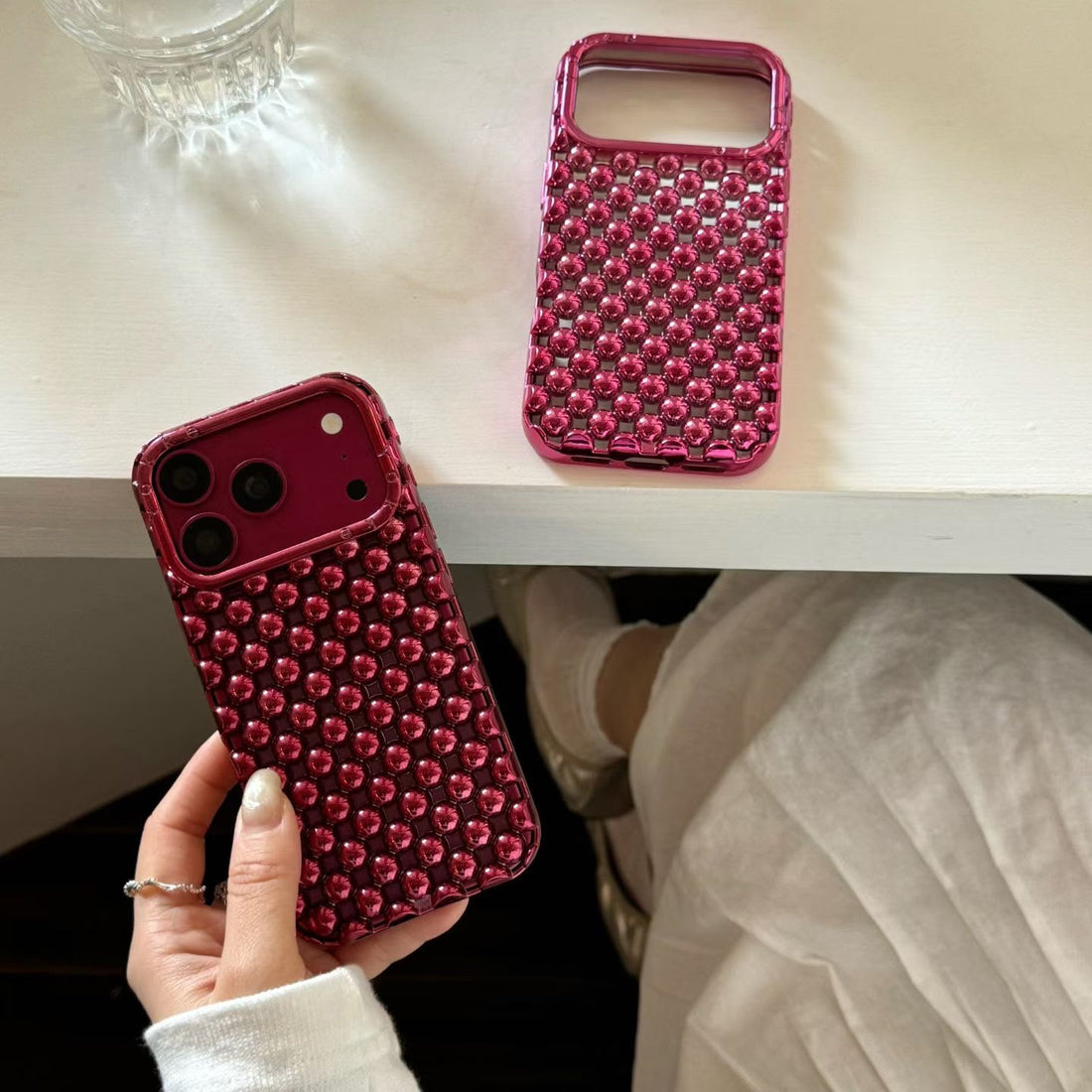 Burgandy Pink Pop Chrome Case for iPhone
