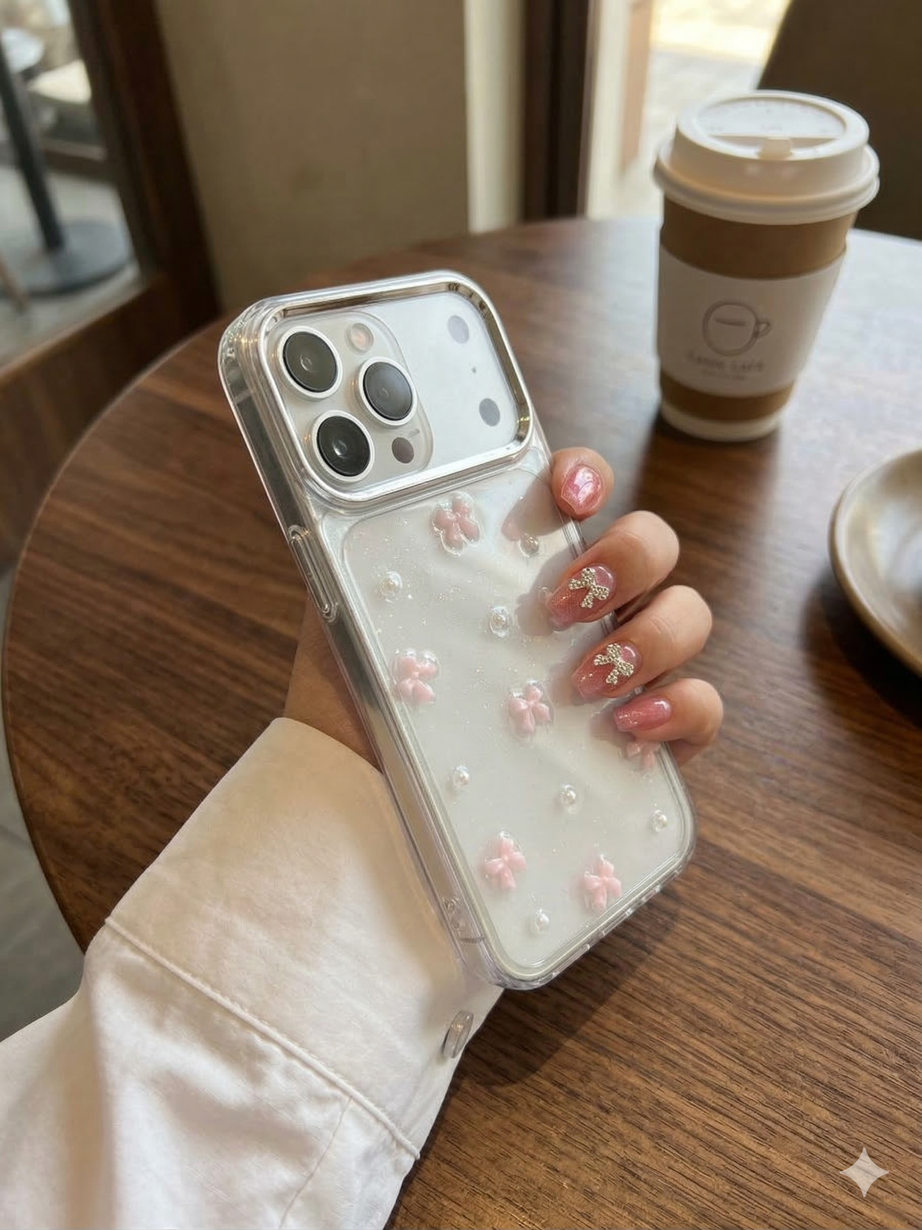 Cute Shimmer Pink Small Bows case for iPhone