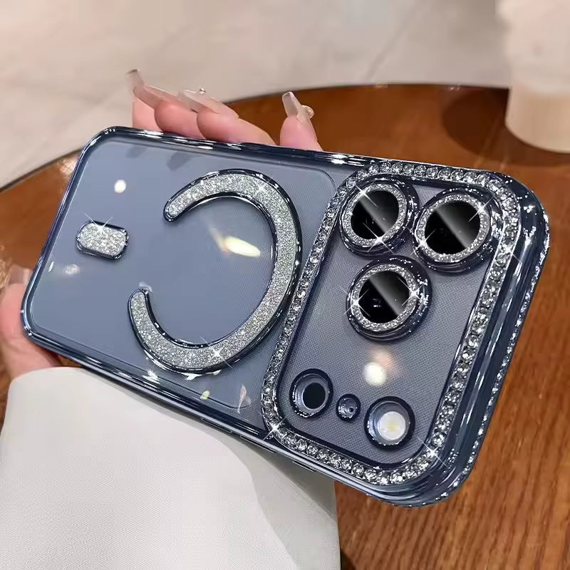 Signature Glacier Blue Diamond Studded MagSafe Case for iPhone