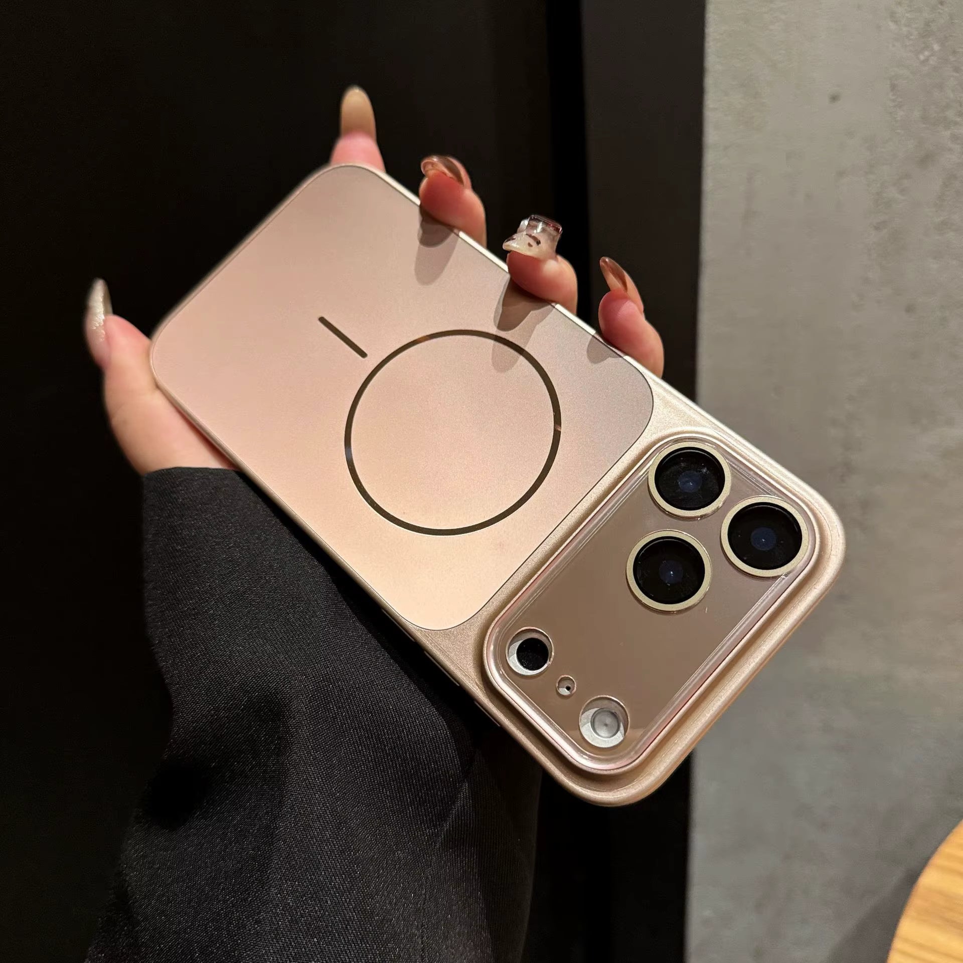 Champagne Luxe MagSafe Case with Camera lens for iPhone