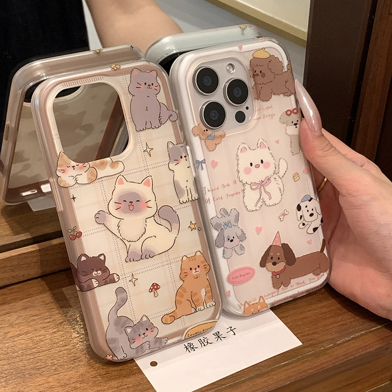 Pastel Adorable Kitty & Dog Squad cases for iPhone