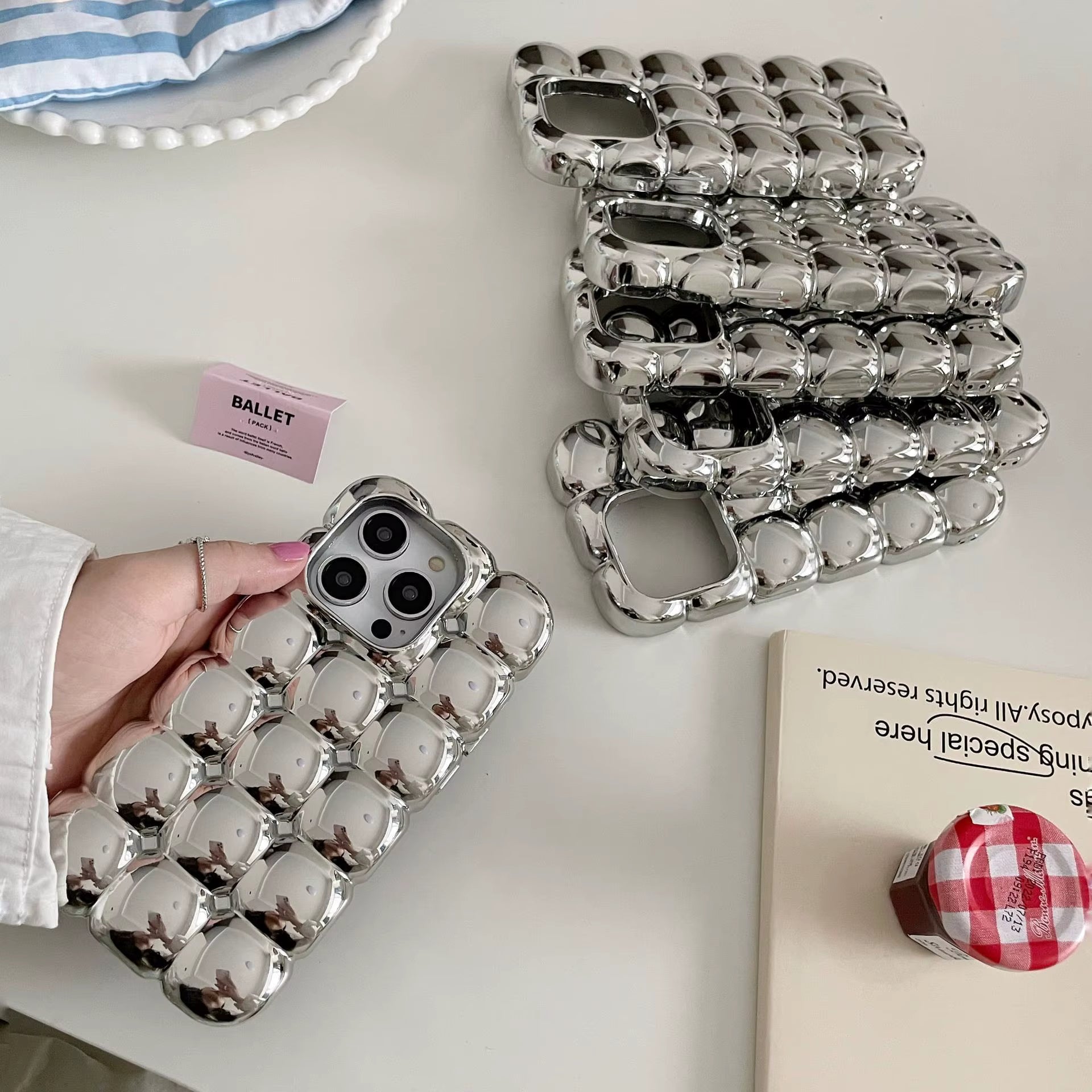 Silver Bubble Puffer Marshmellow Cases for iPhone